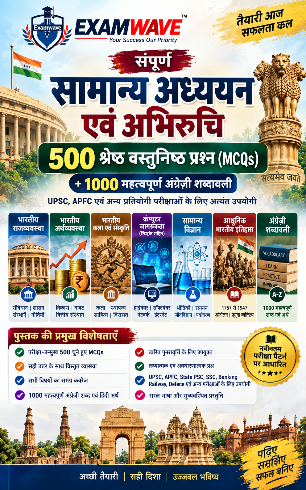 संपूर्ण सामान्य अध्ययन :500+ श्रेष्ठ वस्तुनिष्ठ प्रश्न (MCQs) on Each Subject + 1000 Important English Vocabulary Words