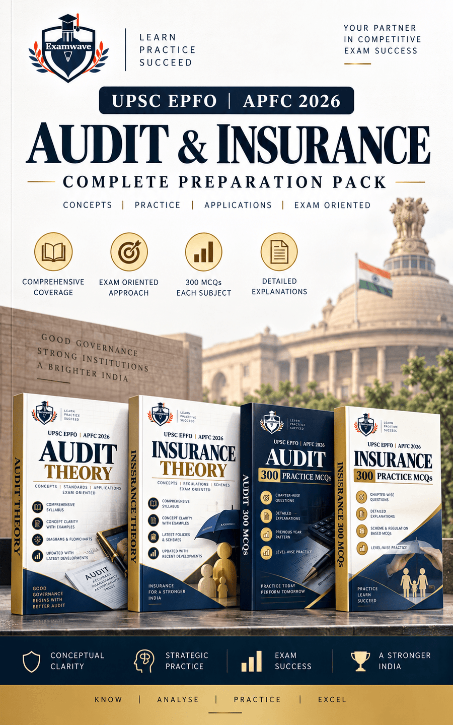 UPSC EPFO APFC 2026 Audit & Insurance: Theory + 300 Practice MCQs Each | Complete Preparation Guide for Special Subject - Go Pustak