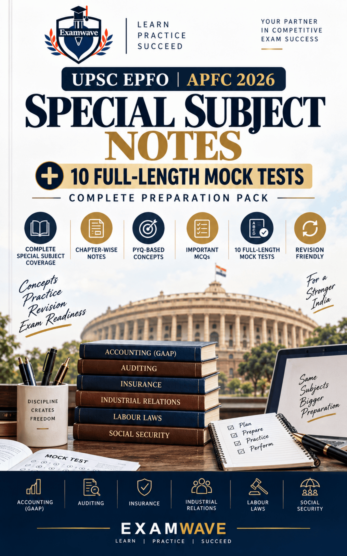 UPSC EPFO/APFC 2026 Special Subject Notes + Full-Length Mock Tests | Complete Study Guide for First Attempt (eBook)