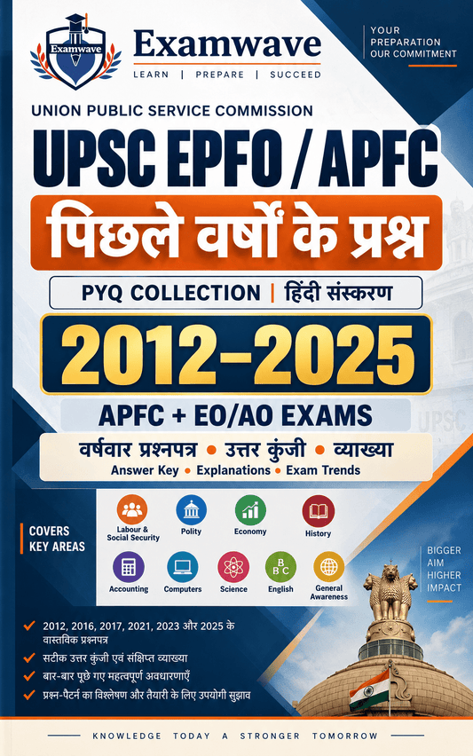 UPSC EPFO/APFC & EO/AO PYQ 2012–2025 पिछले वर्षों के प्रश्न, उत्तर कुंजी एवं सरल व्याख्या Hindi Edition | Complete PYQ Collection - Go Pustak