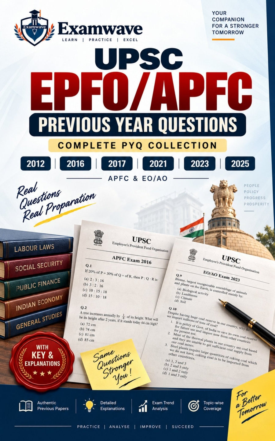 UPSC EPFO/APFC Previous Year Questions | Complete PYQ Collection with Answer Key & Explanations | APFC and EO/AO Exams 2012–2025 - Go Pustak